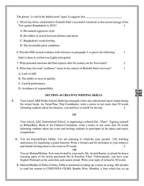 English Class 12 Sample Papers 的图像结果