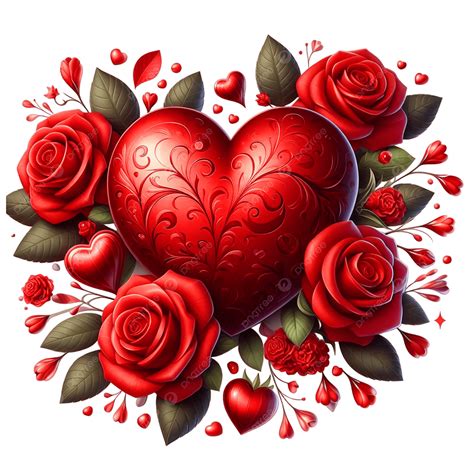 Rose With Heart Png