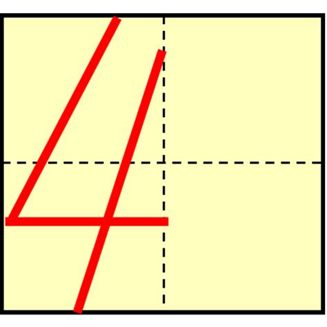 1 10正确数字占格图片 在竖中线偏左一点的位置起笔向