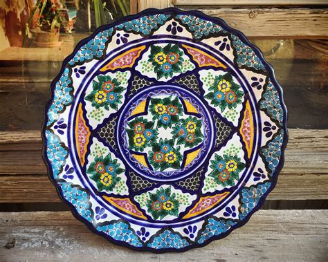 Talavera Pottery Plate Wall Hanging, Puebla Mexico Pottery, Mexican ...