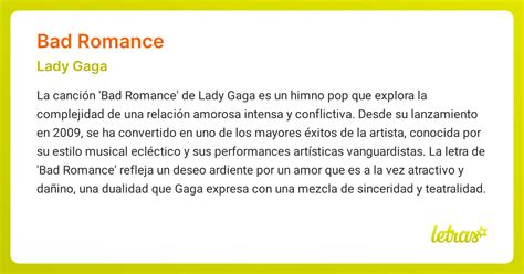 Significado de la canción BAD ROMANCE (Lady Gaga) - LETRAS.COM