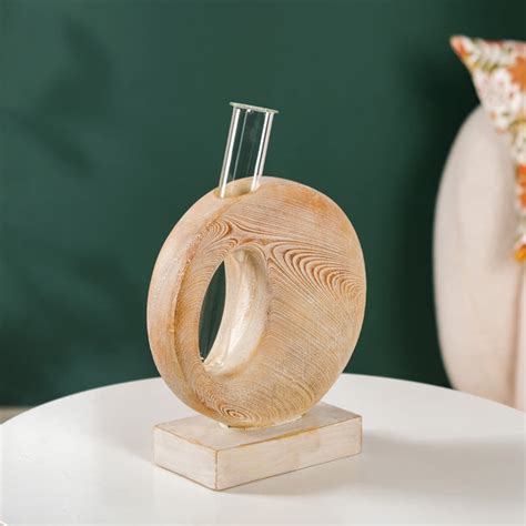 Rustic Faux Flower Vase Stand With Glass Tube Online - Premium Vase ...