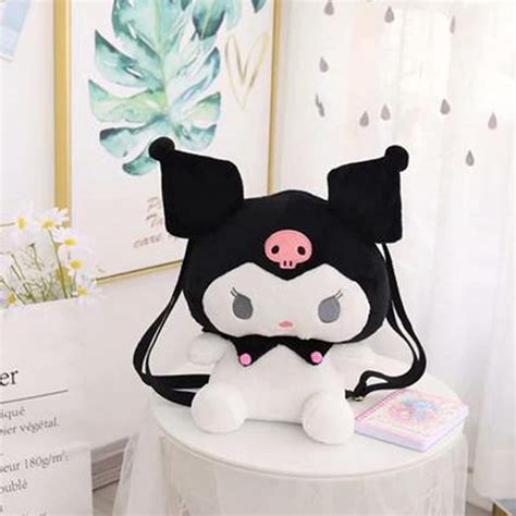 Buy My Melody Kuromi Plush Bag Anime Cartoon 3D Plush Backpack for ...