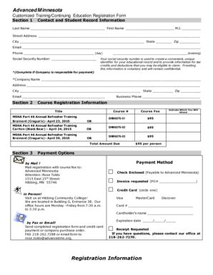 Fillable Online advancedmn 2015 Part 46 MSHA Registration Form ...