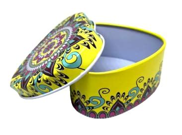 Heart shaped tin storage boxes containers gift box -Small (pack of Any ...