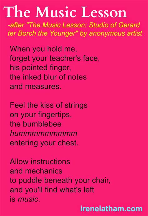 Live Your Poem...: ARTSPEAK! Poem #14 "The Music Lesson"