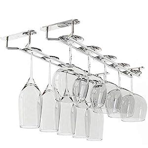 INDIAN DECOR 312258 14-Inch Wine Glass Rack, Under Cabinet Wine Rack ...