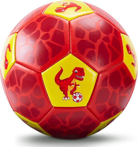 hahaland Dinosaur Kids Soccer Ball Size 3 with Hand-Pump & Mesh-Bag ...