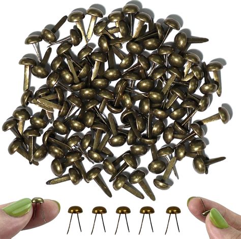 Amazon.com: Paper Fasteners 100pcs for Crafts Small Metal Brass Brads ...