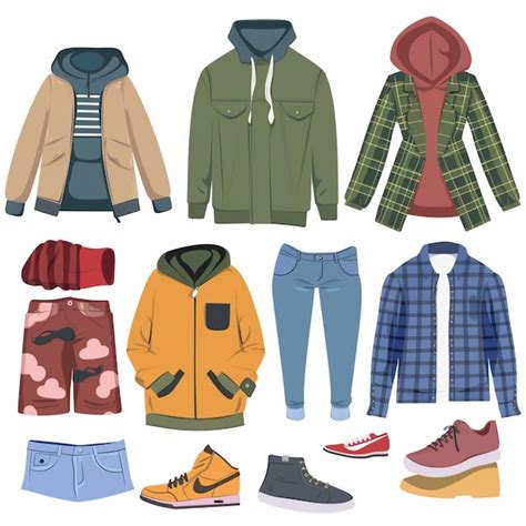 Vector illustration set clothes fashion design isolated collection ...