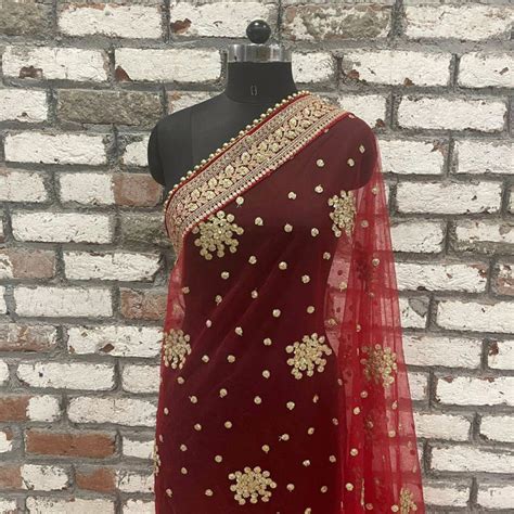 Bridal Red Festive Net Sequin Dupatta – anokherang