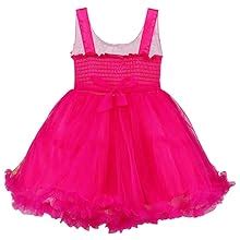 Wish Karo Baby Girls' Knee Length Dress (fe1223pnk_3-6 Months_Pink_3-6 ...