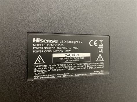 Image result for Hisense LED TV Back
