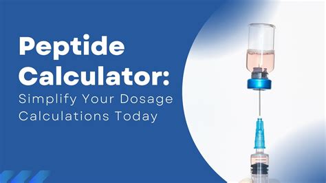 Peptide Calculator | Accurate Peptide Dosing Made Simple