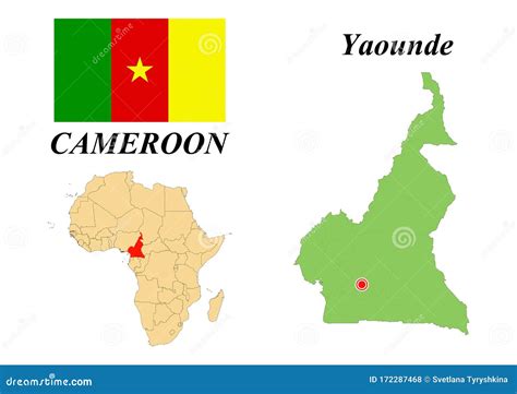 Flag Map Capital of Cameroon Stock Vector - Illustration of republic, nation: 172287468