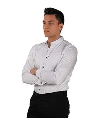 The Modern Darzi Men's Slim Fit Band Collar Cotton Full Sleeves Shirt ...