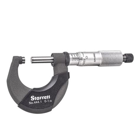Starrett T444.1XRL-1 Outside Micrometer, Ratchet Stop, Lock Nut ...