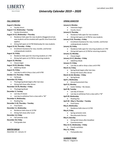 Liberty University Calendar 2024 - Printable Word Searches