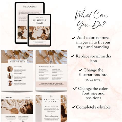 Small Business Plan Template, Business Planner Proposal, Start up Work ...