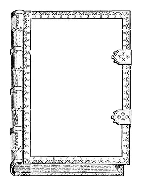 Digital Stamp Design: Commercial Use Old Book Design Digital Frames Crafting Labels
