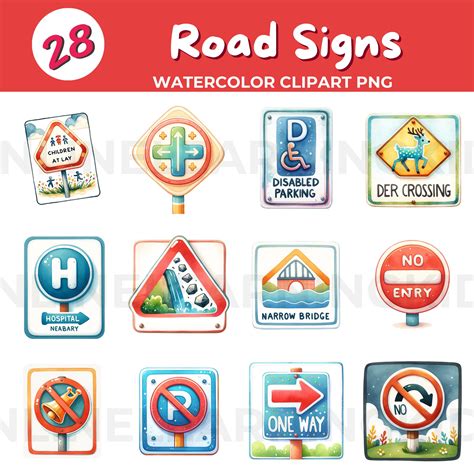 28 Traffic and Road Safety-street Signs Clipart | Kids Road Signs ...