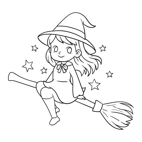 Witch Halloween Coloring Pages at Caitlin Gilles blog