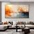 Hand Paint Abstract Orange Minimalist Oil Painting On Canvas Original ...