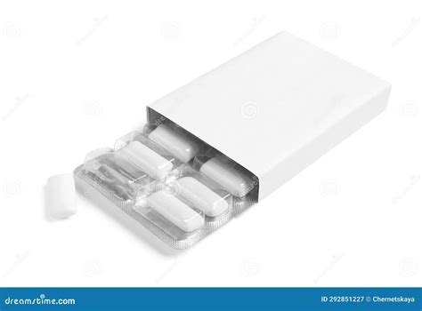 Pack and Blister with Chewing Gums Isolated on White Stock Image ...