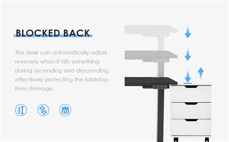 Sunon Height Adjustable 48 x 24 Inches Electric Lift Standing Metal ...
