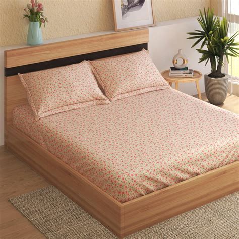 Buy Grandeur Cotton 300TC Printed 3Pcs Super King Bedsheet Set from ...