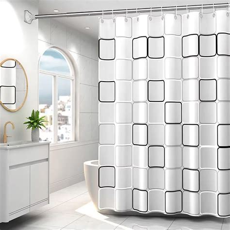 Amazon.com: TIKABC Shower Curtain Liner, 4G PEVA Square Shower Liner ...