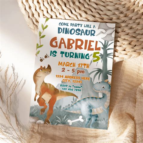 Dinosaur Birthday Invitations