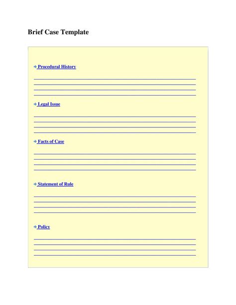 Free Printable Case Brief Templates [PDF, Word]