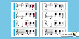 Treble Clef Music Notes Cards
