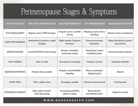 Four Stages of Perimenopause Guide — bonza health