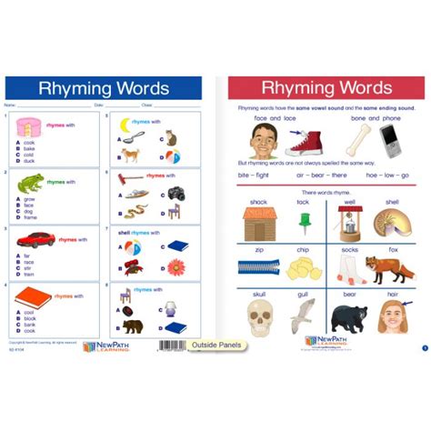 Rhyming Words - Laminated, Write-On & Wipe-Off Visual Learning Guide