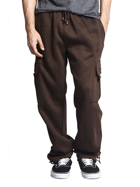 Victorious Men's Heavyweight Fleece Relaxed Lounge Cargo Sweatpants ...