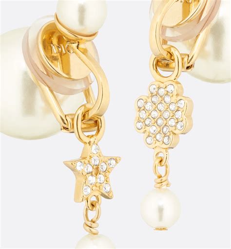 Dior Tribales Clip-On Earrings Gold-Finish Metal with White Resin ...