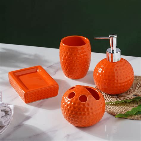 Orange Fantasia Bath Set Online - Premium Bath Set | Nestasia
