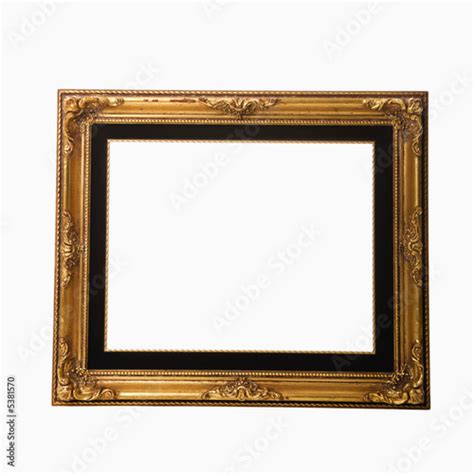 "Empty gold colored fancy picture frame." Stock photo and royalty-free ...