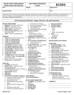 Fillable Online Daily apparatus inspection of cab and chassis - YouTube ...