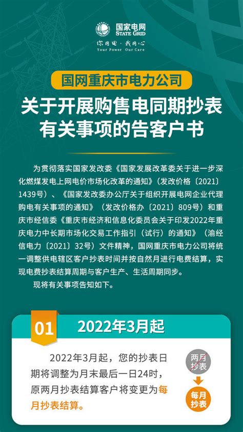 重庆电费3月起将变为每月抄表结算_客户_调整_国网