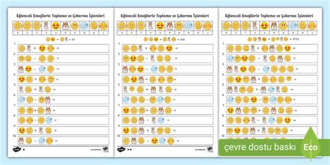 😊 Eğlenceli Emojilerle Toplama ve Çıkarma İşlemleri