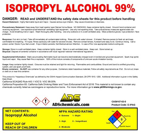 Isopropyl Alcohol 99% — ADS Auto Detail Supplies - ADS Chemicals