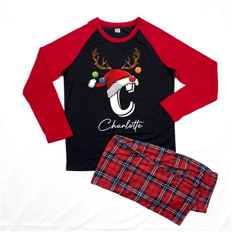 Personalized Family Christmas Pajamas With Name, Monogrammed Christmas ...