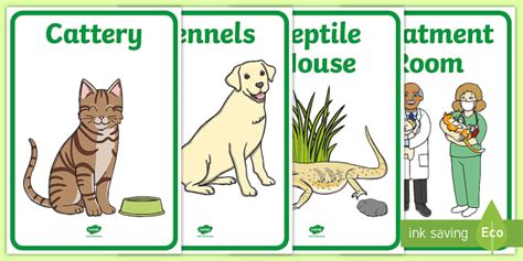 Animal Rescue Centre Role Play Signs