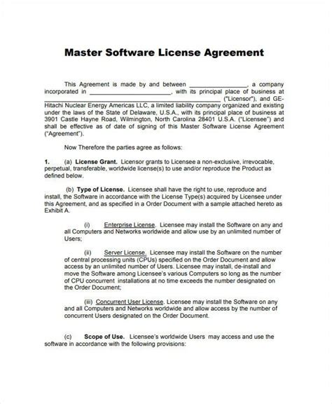 Image result for Software License Template Sample