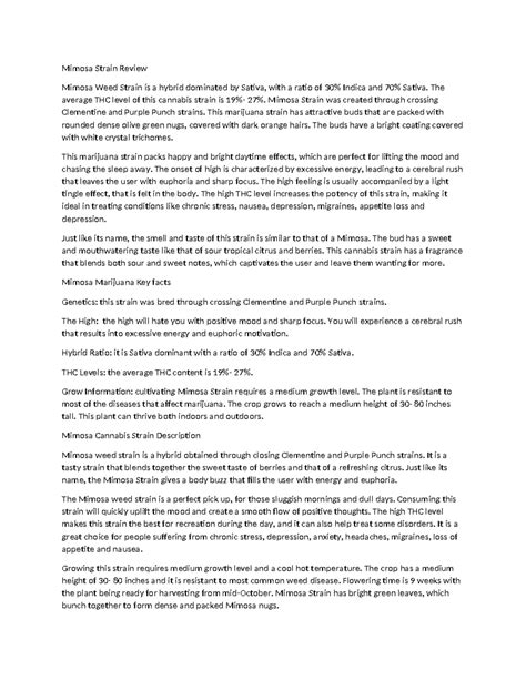 Mimosa strain Review - questions - Mimosa Strain Review Mimosa Weed ...