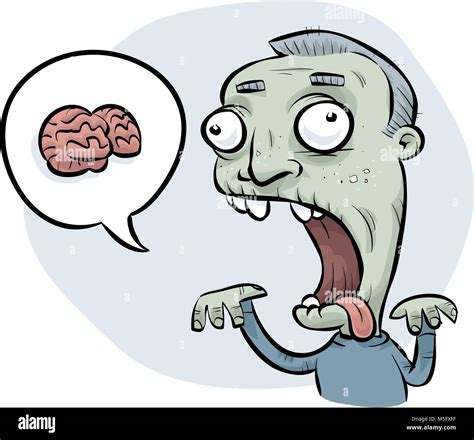 A cartoon zombie man asking for brains to eat Stock Vector Image & Art ...