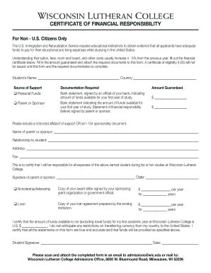 Fillable Online wlc Certificate of financial responsibility - Wisconsin ...